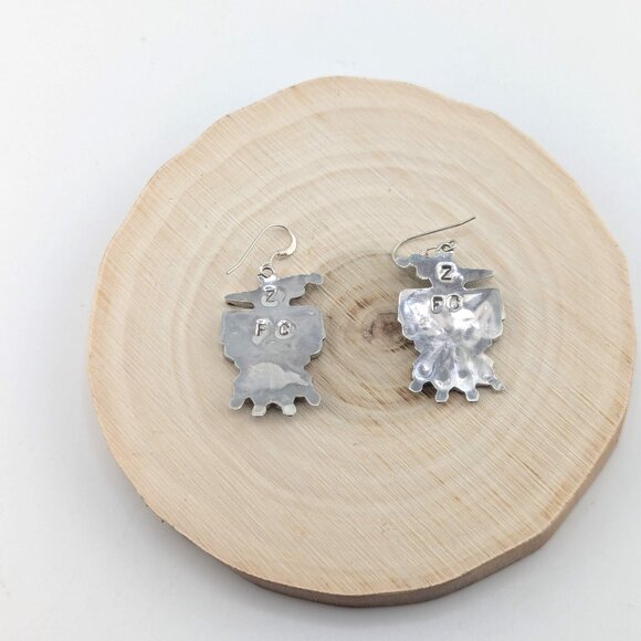 Genuine Native American Earrings Zuni Handmade Jewelry Thunderbird Design ***‎ - Picture 11 of 12